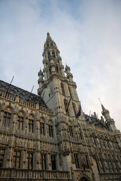 municipio di bruxelles grand place belgio - ghotic foto e immagini stock