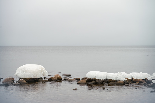winter landscape on lake Ladoga