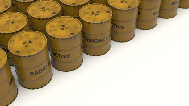 istock Radioactive Barrels, Radioactive Waste Drums 1359894426