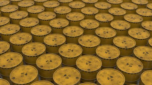 istock Radioactive Barrels, Radioactive Waste Drums 1359894427