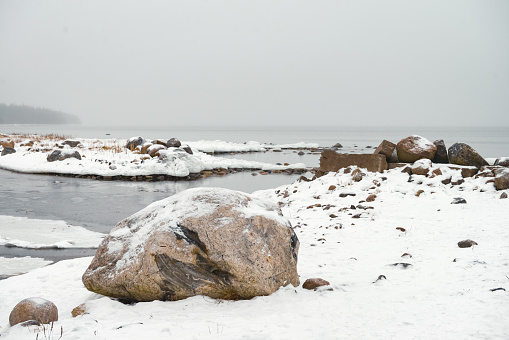 winter landscape on lake Ladoga