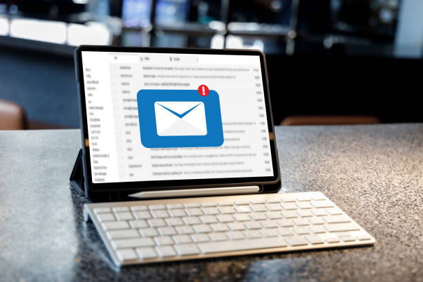 istock Mail Communication Connection message to mailing contacts phone Global Letters Concept 1359900823