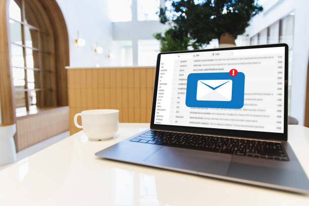 istock Mail Communication Connection message to mailing contacts phone Global Letters Concept 1359900825