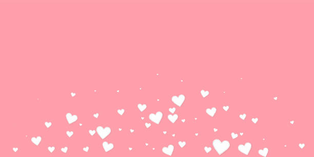 White heart love confettis. Valentine's day explos White heart love confettis. Valentine's day explosion trending background. Falling stitched paper hearts confetti on pink background. Divine vector illustration. unusual couple stock illustrations