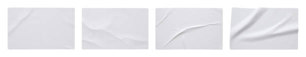 istock Blank paper sticker label set isolated on white background 1359907239