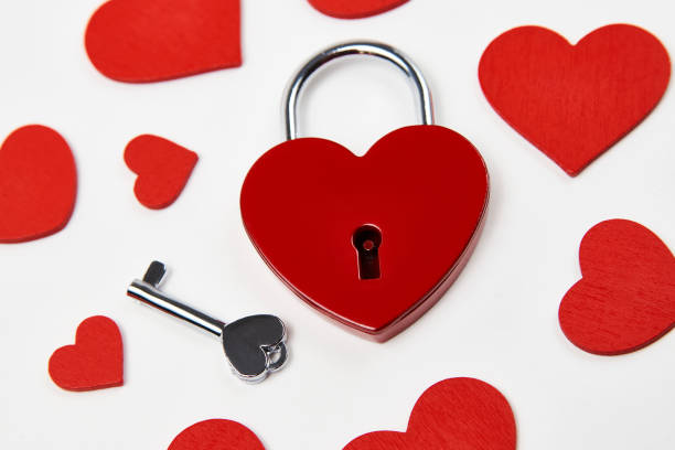 istock Valentines day background with red heart shaped lock 1359908003