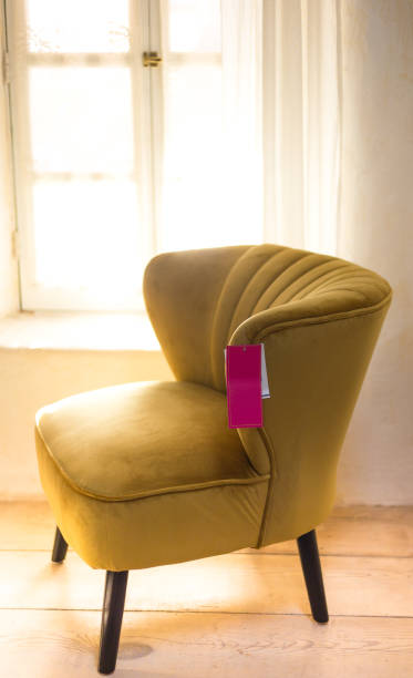 istock Home Decor: New Plush Yellow Modern Chair with Tags 1359911446