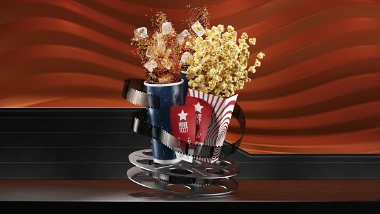 A digitally rendered image of movie concessions