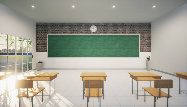 istock 3d rendering of classroom for education concept and background. 1359915385