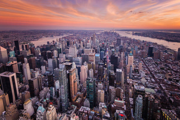 istock NYC Skyline Aerial Sunset 1359919854