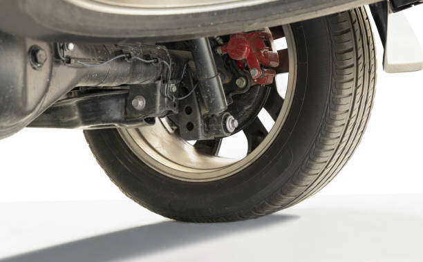 istock SUV car suspension and rear drive shaft. 1359921726