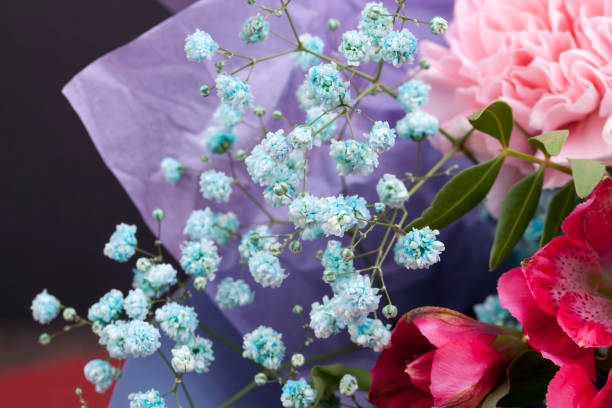 istock a large bouquet with small blue shrubs of flowers 1359924510