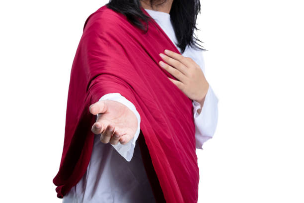 istock Jesus Christ with open palm giving helping hand 1359927733