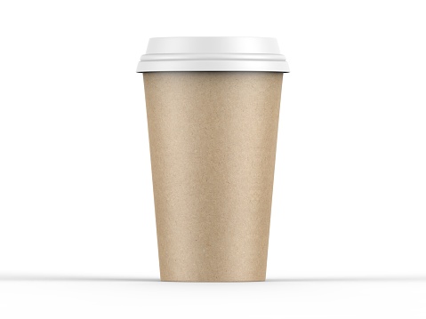 istock Blank brown coffee paper cup mock up 1359934131