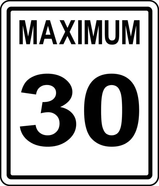 Vector illustration of Speed limit maximum 30 sign