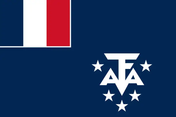 Vector illustration of Flag of French Southern and Antarctic Lands is an Overseas Territory of France