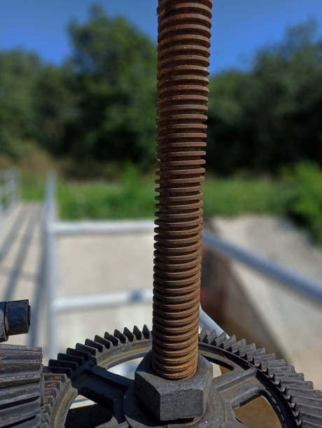 istock The valve opens the gate of the dam 1359938692