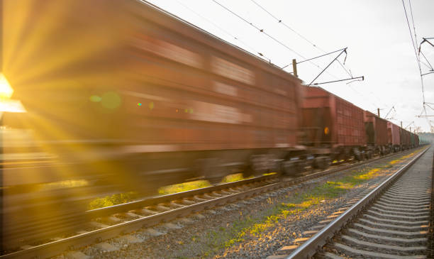 istock Top view of freight train, motion blur. 1359944777