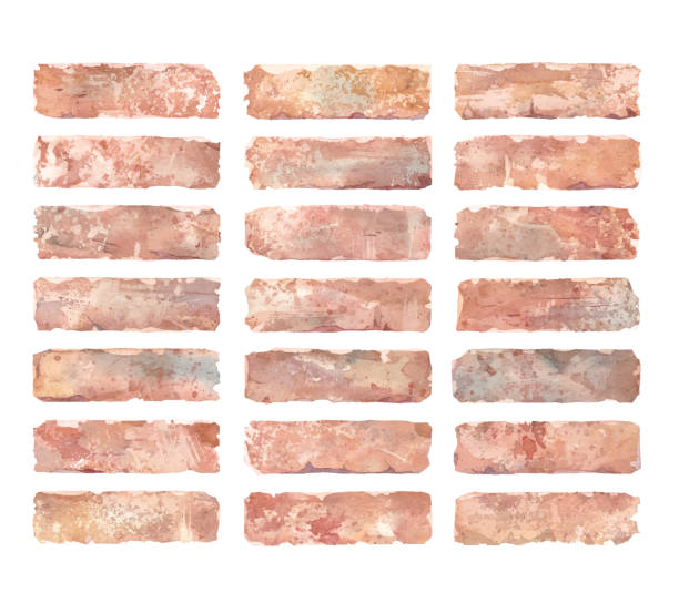 Brick abstract image. Watercolor texture. vector. Brick abstract image. Watercolor texture. vector. terracotta color stock illustrations