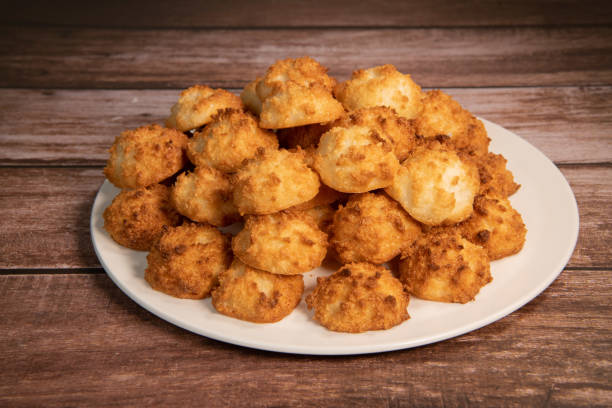 istock Rocher coco from coconut dessert in brown color make with white eggs and sugar. 1359946686