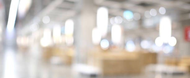 istock Blurred business background, Blur warehouse with bokeh light background 1359946963