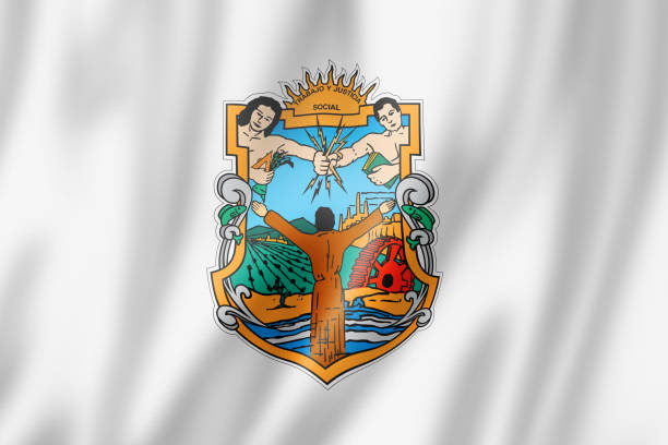 istock Baja California state flag, Mexico 1359957153