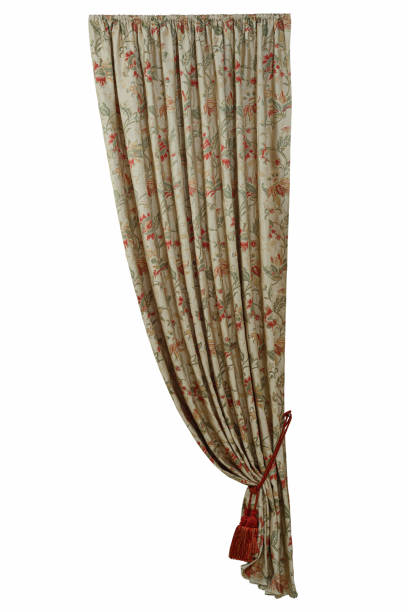 istock A beautiful curtain with a catch. Isolated white background. 1359962034