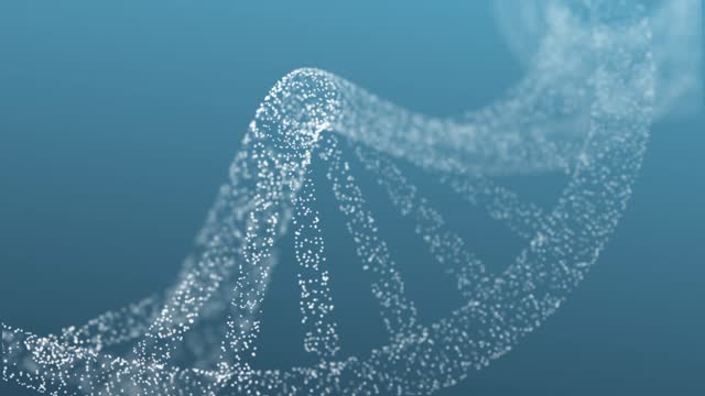 Digital DNA molecule Close up. Seamless Loop