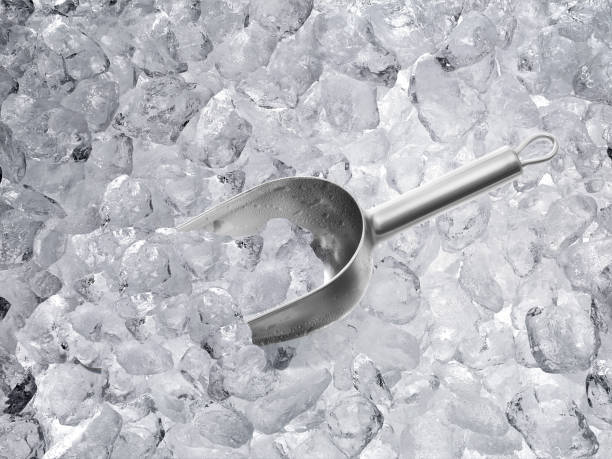 istock Ice cube and a metal scoop 1359970701