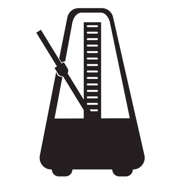 Vector illustration of Metronome icon on white background. music and instrument symbol. tempo sign. flat style.