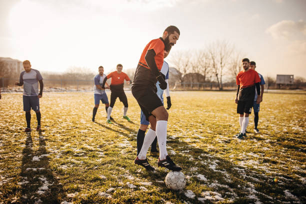 istock Winter soccer match 1359978222