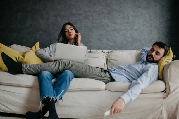 istock Chilling and studying at home 1359985360