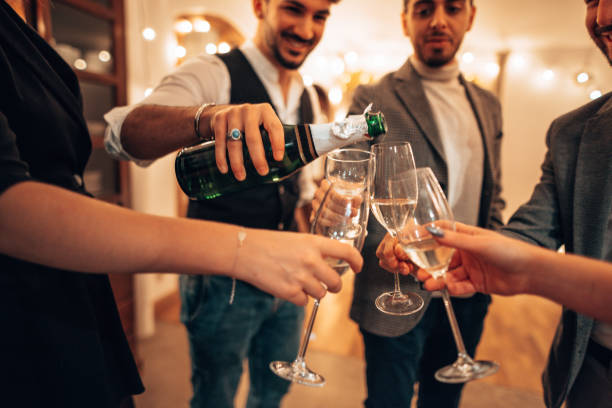 istock friends celebrating at home the new year 1359987246