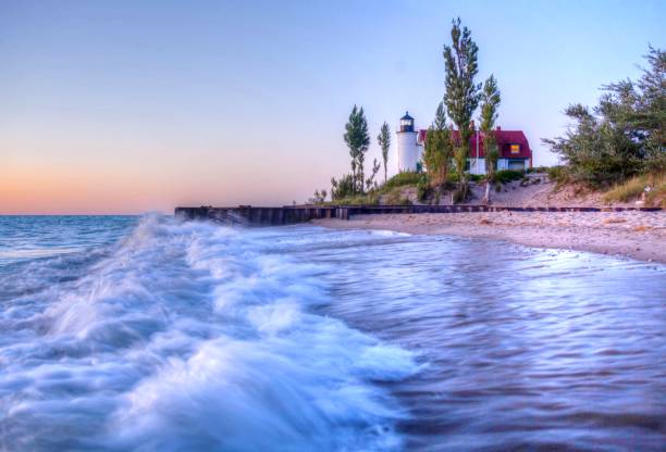 Point Betsie Lighthouse, Frankfort Michigan Michigan Lighthouses michigan stock pictures, royalty-free photos & images