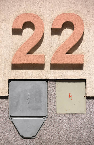 istock House number 22 on front of the building 1359990075