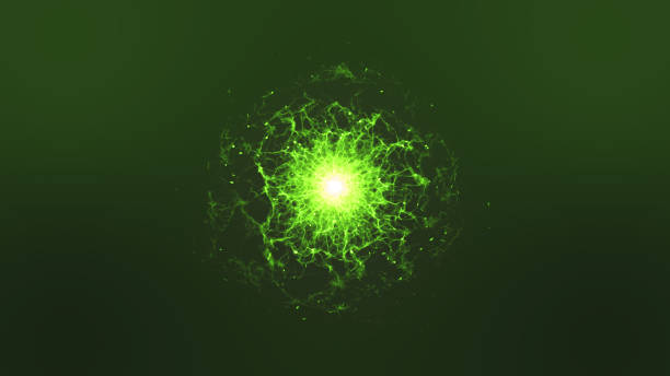 istock 3d illustration of abstract green circle with light effect. 1359992304
