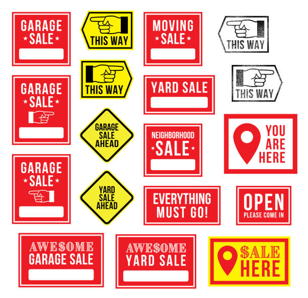 istock Garage Sale Signs Yard Neighborhood Event 1359993561