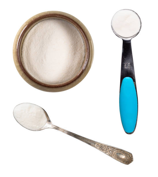 set of Agar powders cutout on white set of Agar powders cutout on white background tsp stock pictures, royalty-free photos & images