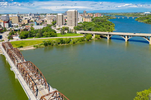 istock Downtown Aerial in Saskatoon 1359995118