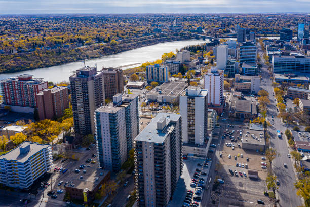 istock Downtown Aerial in Saskatoon 1359995146