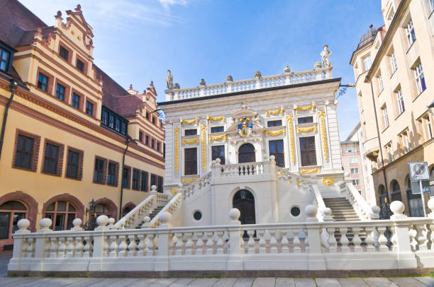 Old Stock Exchange in Leipzig, Saxony, Germany - oldest assembly building of merchants, and also the oldest baroque building in the city. Built between 1678 and 1687.