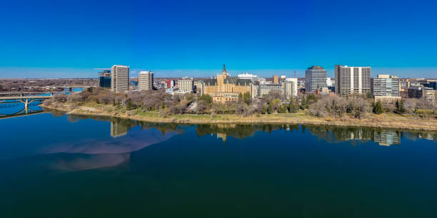 istock Downtown Aerial in Saskatoon 1359996593