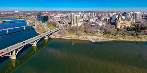 istock Downtown Aerial in Saskatoon 1359996595