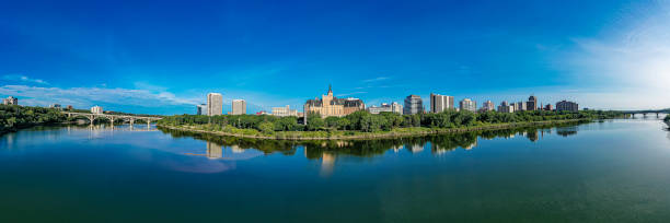 istock Downtown Aerial in Saskatoon 1359996736