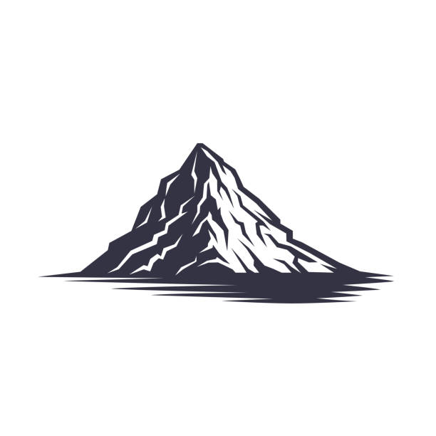 ilustracja górska na białym tle. - pico de teide stock illustrations