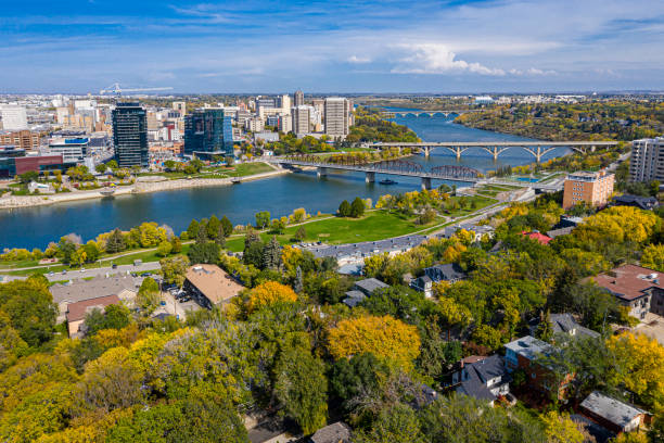 istock Downtown Aerial in Saskatoon 1359998016