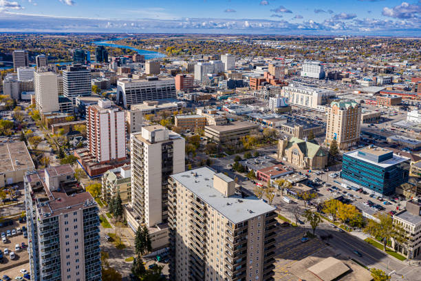 istock Downtown Aerial in Saskatoon 1359998126
