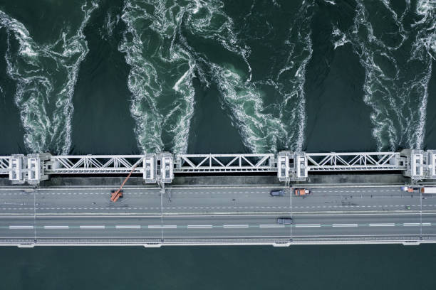 istock Storm Surge Dam Venting Water During High Tide 1359998175
