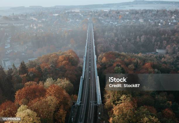 Railway Viaduct On A Foggy Morning Stock Photo - Download Image Now - Ancient, Arch Bridge, Architecture
