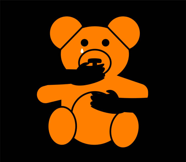 konzeptionelle illustration der kindesentführung - violence child abuse child baby girls stock-grafiken, -clipart, -cartoons und -symbole